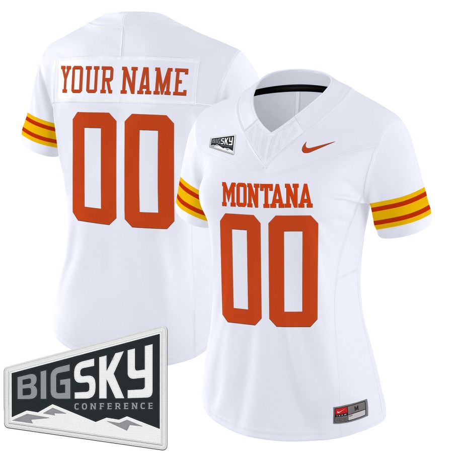 Women's Montana Grizzlies Custom White 1995 Throwback Vapor F.U.S.E. Limited Stitched Football Jersey
