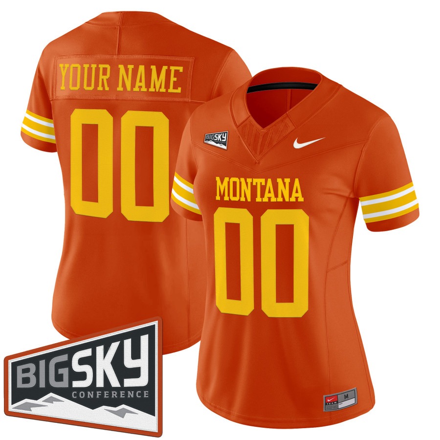 Women's Montana Grizzlies Custom Orange 1995 Throwback Vapor F.U.S.E. Limited Stitched Football Jersey