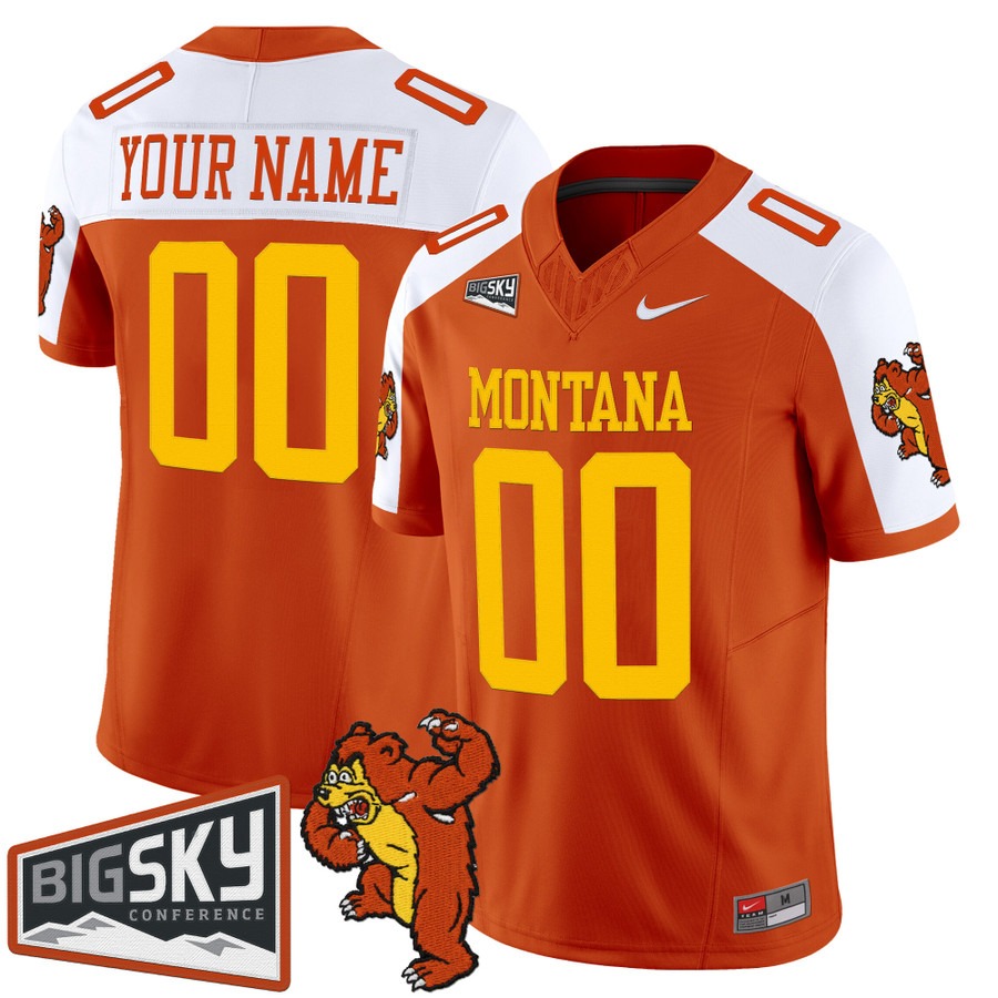 Men's Montana Grizzlies Custom Orange White 1995 Throwback Vapor F.U.S.E. Limited Stitched Football Jersey