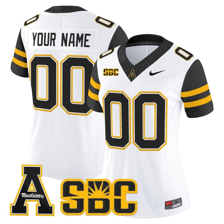 Women's App State Mountaineers football Custom Home White F.U.S.E. 2025 Nike Vapor Limited Stitched Jersey