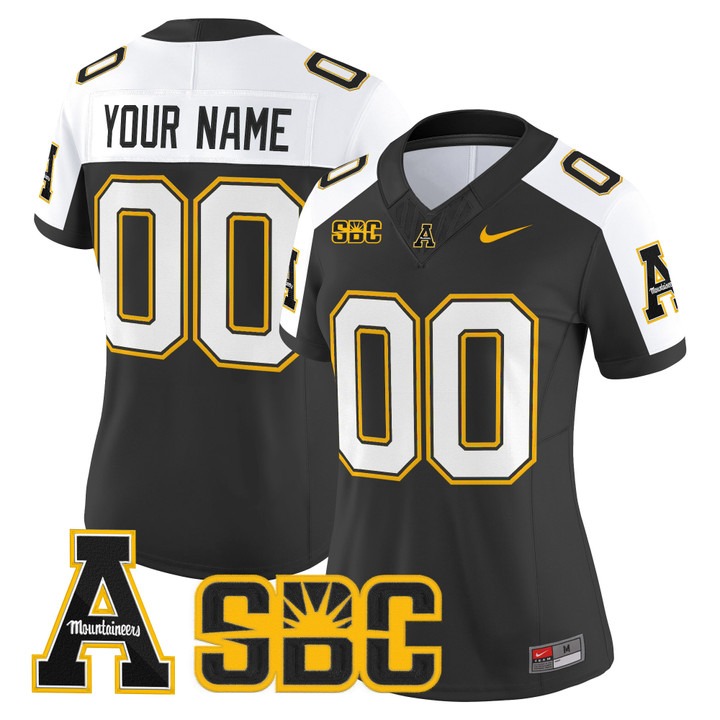 Women's App State Mountaineers football Custom Black Alternate F.U.S.E. 2025 Nike Vapor Limited Stitched Jersey