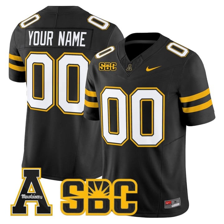 Men's Appalachian State Mountaineers football Custom Home Black F.U.S.E. 2025 Nike Vapor Limited Stitched Jersey