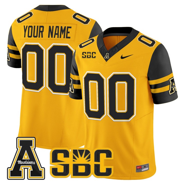 Men's Appalachian State Mountaineers football Custom Gold F.U.S.E. 2025 Nike Vapor Limited Stitched Jersey