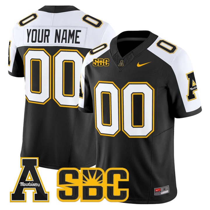 Men's Appalachian State Mountaineers football Custom Black Alternate F.U.S.E. 2025 Nike Vapor Limited Stitched Jersey