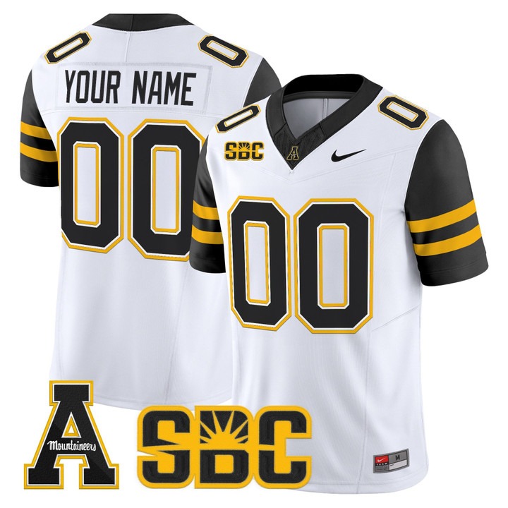 Men's Appalachian State Mountaineers football Custom Home White F.U.S.E. 2025 Nike Vapor Limited Stitched Jersey