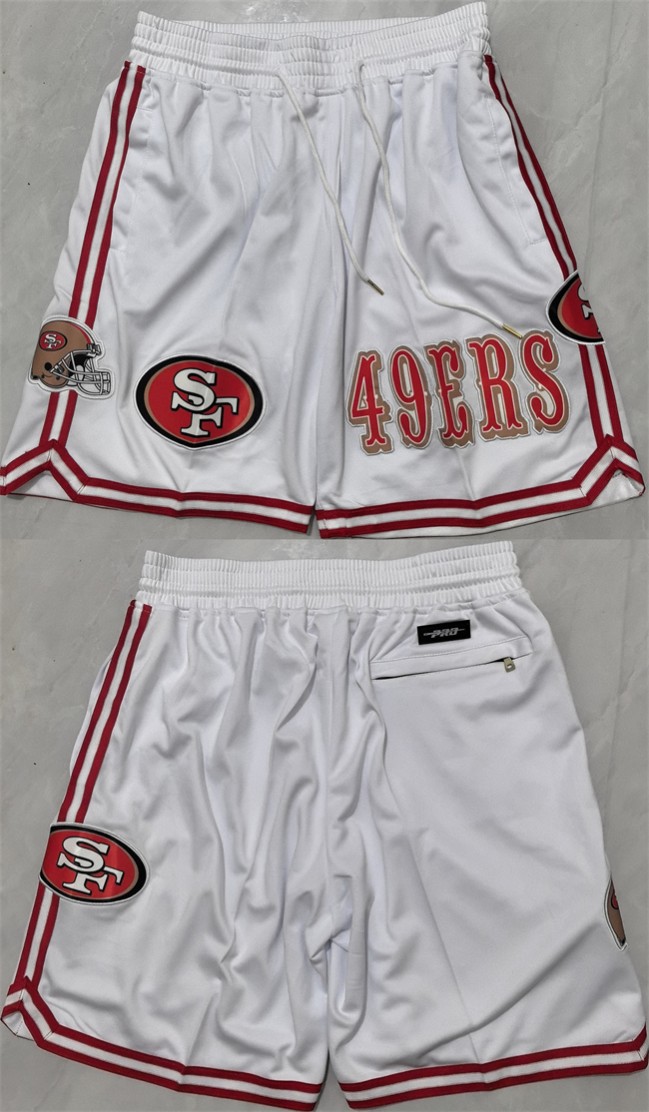 Men's San Francisco 49ers White Shorts (Run Small)