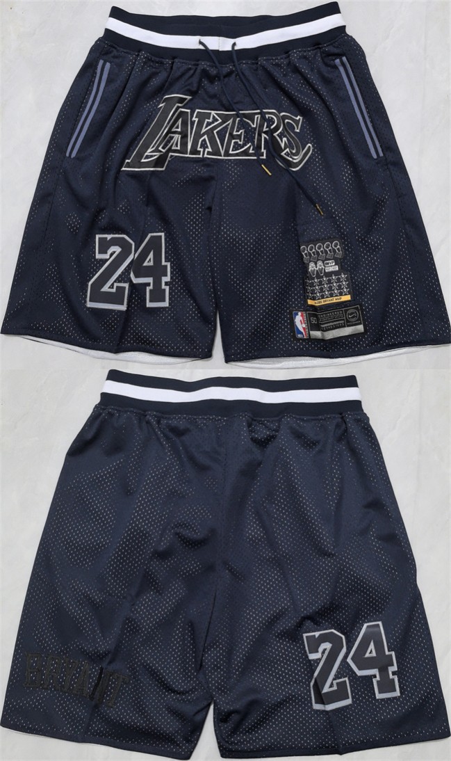 Men's Los Angeles Lakers #24 Kobe Bryant Black 2025 Shorts (Run Small)