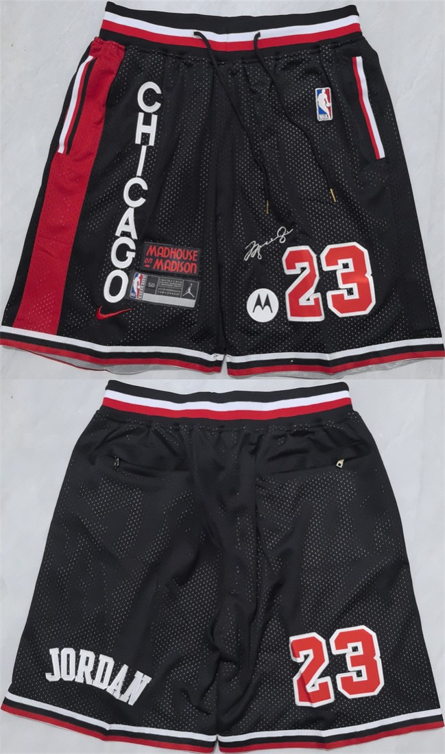 Men's Chicago Bulls #23 Michael Jordan Black 2025 Shorts (Run Small)