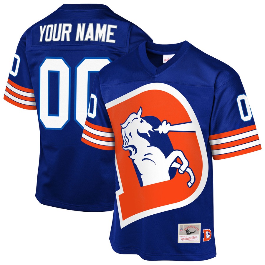 Men's Denver Broncos Custom Royal Throwback Stitched Jersey
