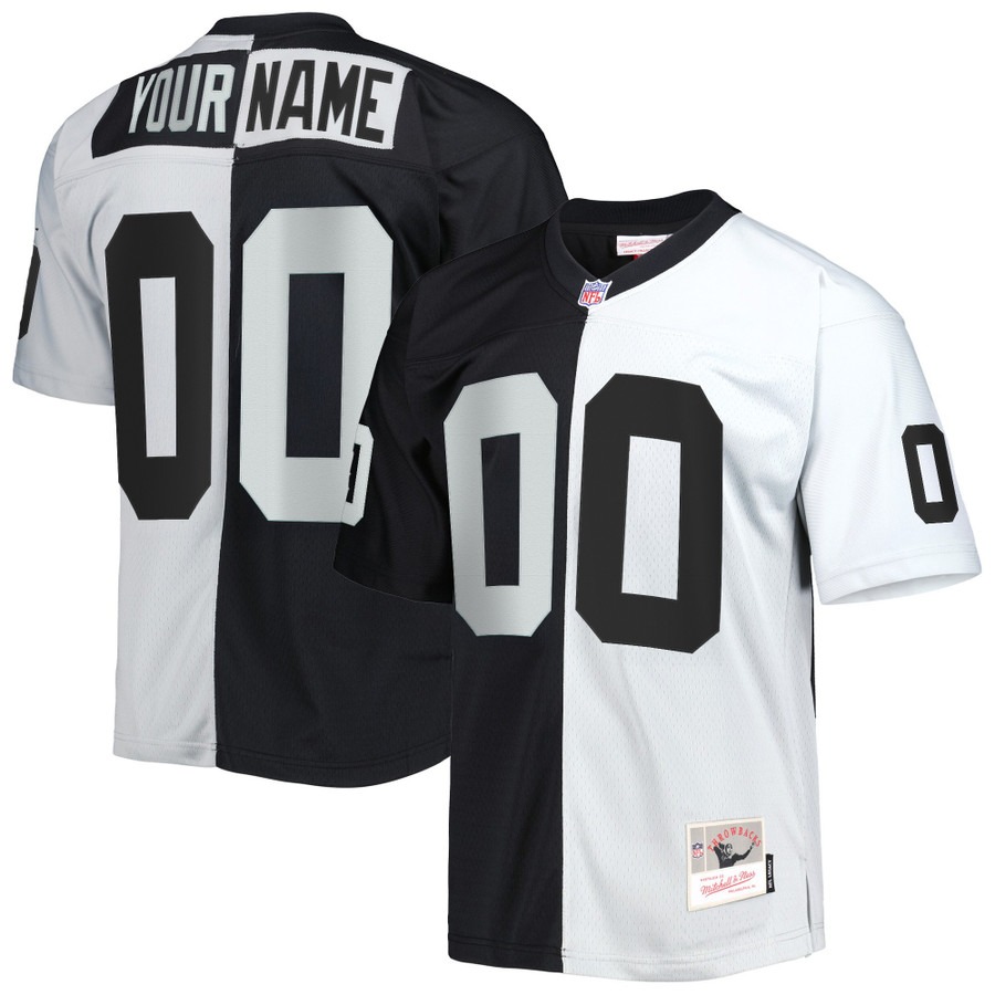 Men's Las Vegas Raiders Custom Split Throwback Stitched Jersey