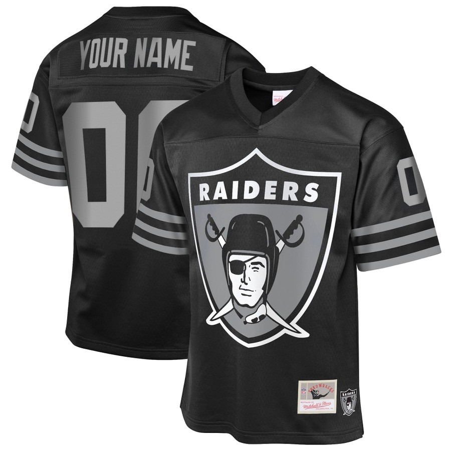 Men's Las Vegas Raiders Custom Black Limited Throwback Stitched Jersey