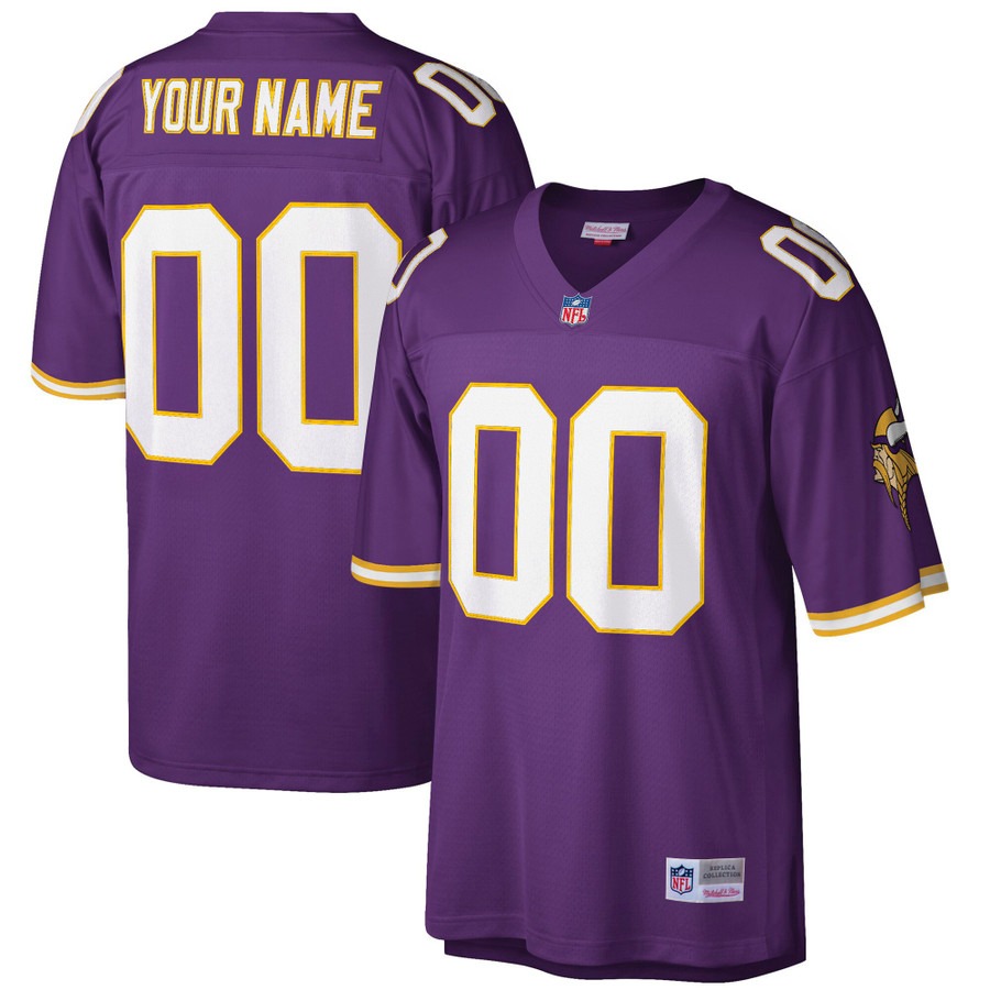 Men's Minnesota Vikings Custom Purple Retired Throwback Stitched NFL Player Jersey