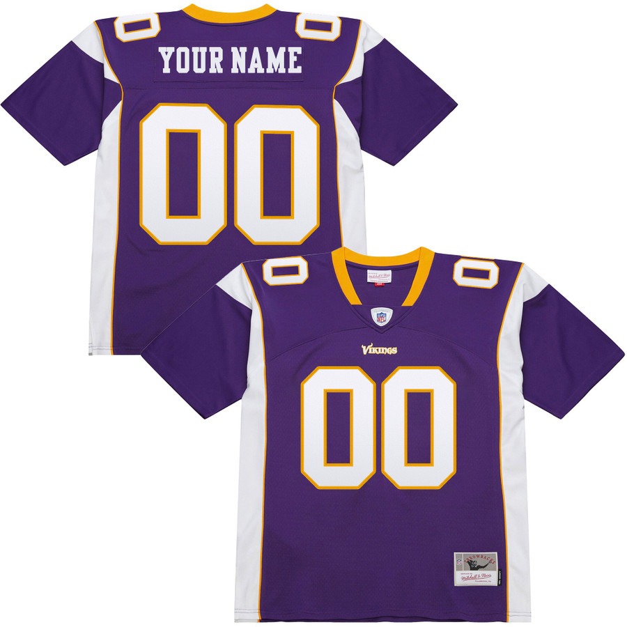 Men's Minnesota Vikings Custom Purple Legacy Throwback Stitched NFL Player Jersey