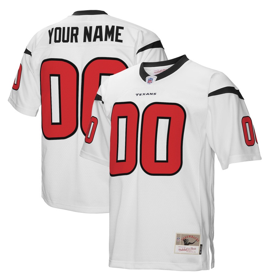 Men's Houston Texans Custom White Throwback Legacy Stitched NFL Jersey