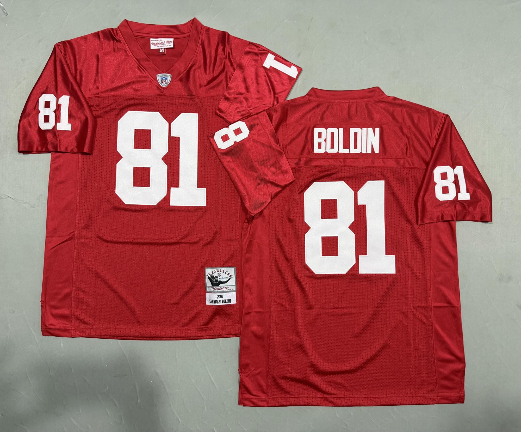Men's Arizona Cardinals #84 Anouan Boloin Red 2003 Throwback Stitched Jersey