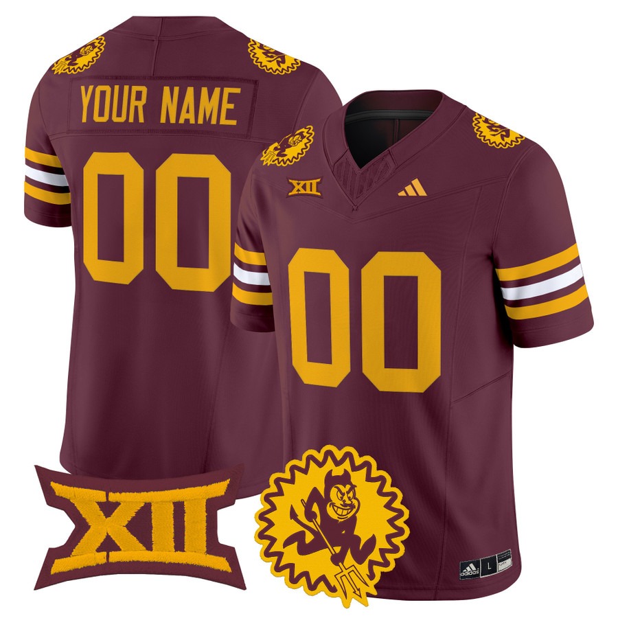 Men's Arizona State Sun Devils Custom Maroon 1975 Throwback Vapor F.U.S.E. Limited Stitched Football Jersey