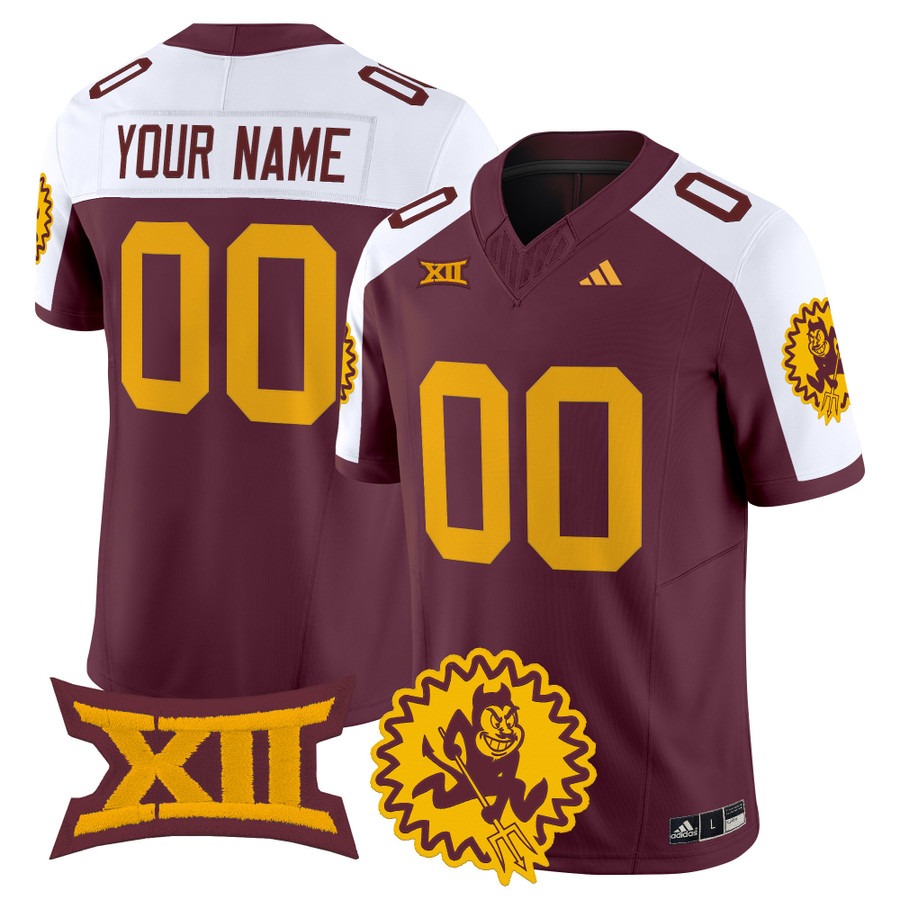 Men's Arizona State Sun Devils Custom Maroon Alternate 1975 Throwback Vapor F.U.S.E. Limited Stitched Football Jersey