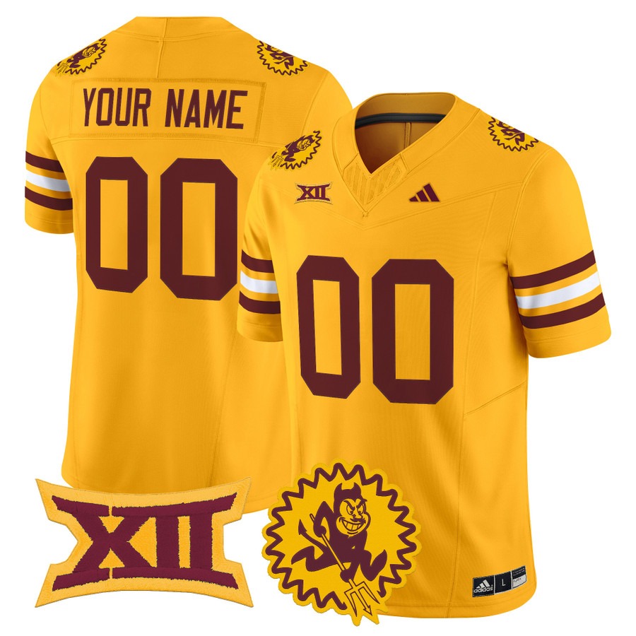Men's Arizona State Sun Devils Custom Gold 1975 Throwback Vapor F.U.S.E. Limited Stitched Football Jersey