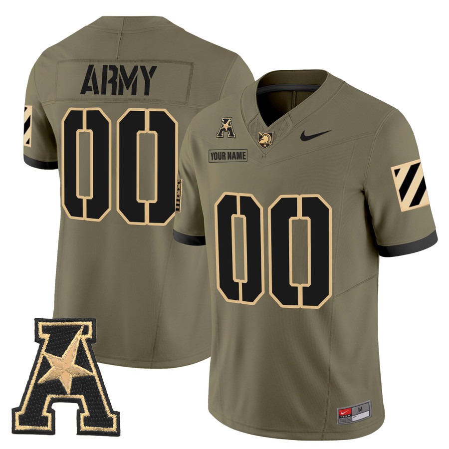 Men's Army Black Knights Custom Olive F.U.S.E. 2025 Vapor Limited Stitched Football Jersey
