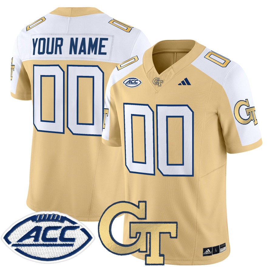 Men's Georgia Tech Yellow Jackets Custom Gold Alternate 2025 Vapor F.U.S.E. Limited Stitched Football Jersey