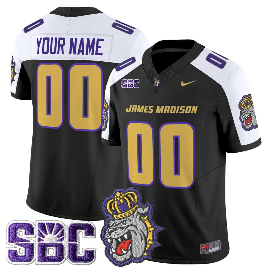 Men's James Madison Dukes Custom Black Alternate F.U.S.E. 2025 Vapor Limited Stitched Football Jersey