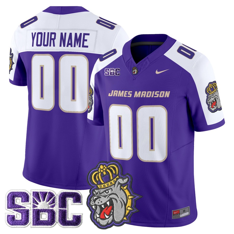 Men's James Madison Dukes Custom Purple Alternate F.U.S.E. 2025 Vapor Limited Stitched Football Jersey