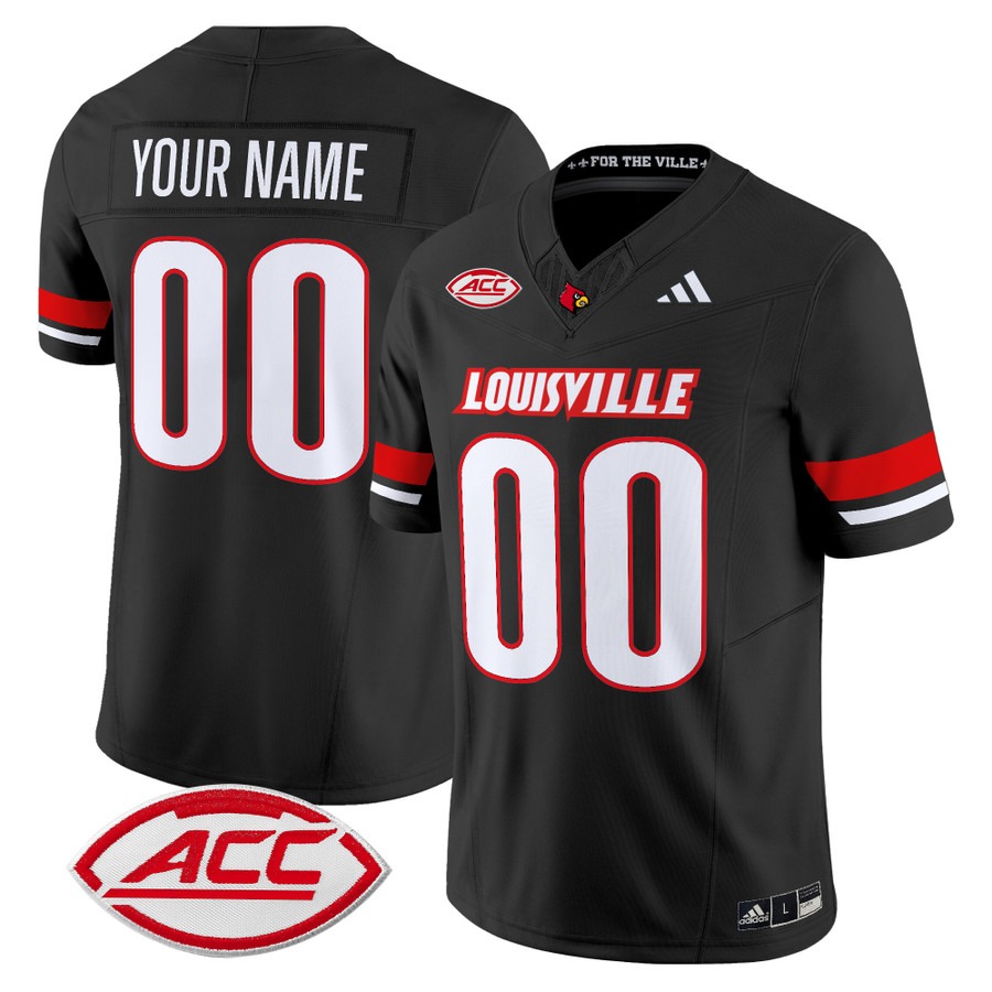 Men's Louisville Cardinals Custom Black 2025 Vapor F.U.S.E. Limited Stitched Football Jersey