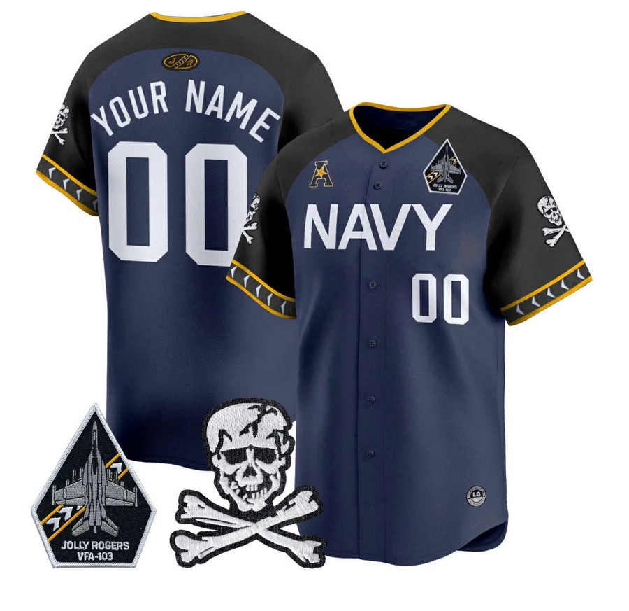 Men's Navy Midshipmen Custom Navy Limited Stitched Baseball Jersey