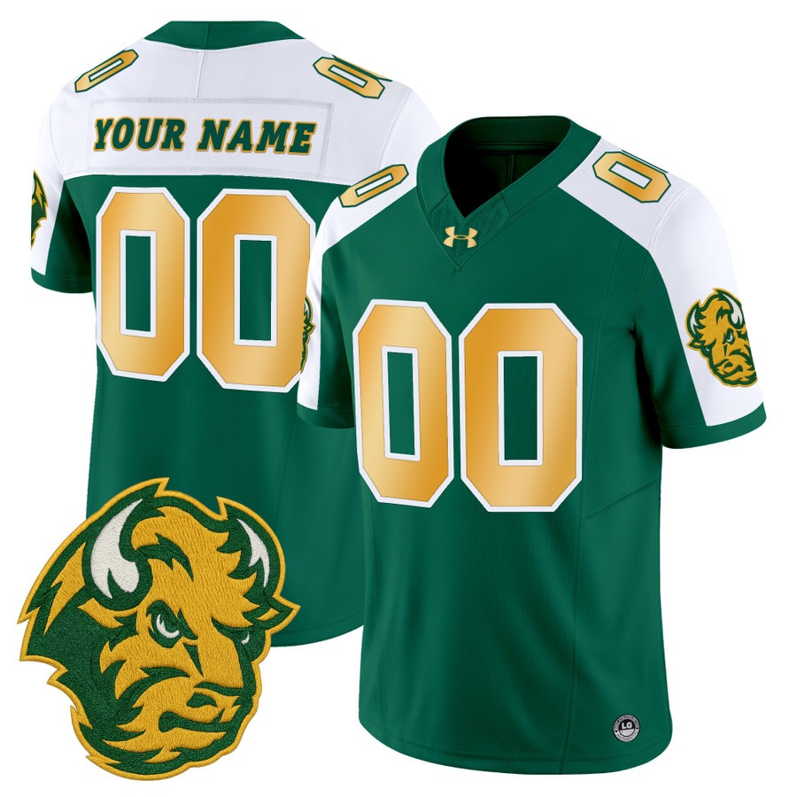 Men's NDSU Football Bison Custom Green Alternate 2025 Vapor F.U.S.E. Limited Stitched Football Jersey