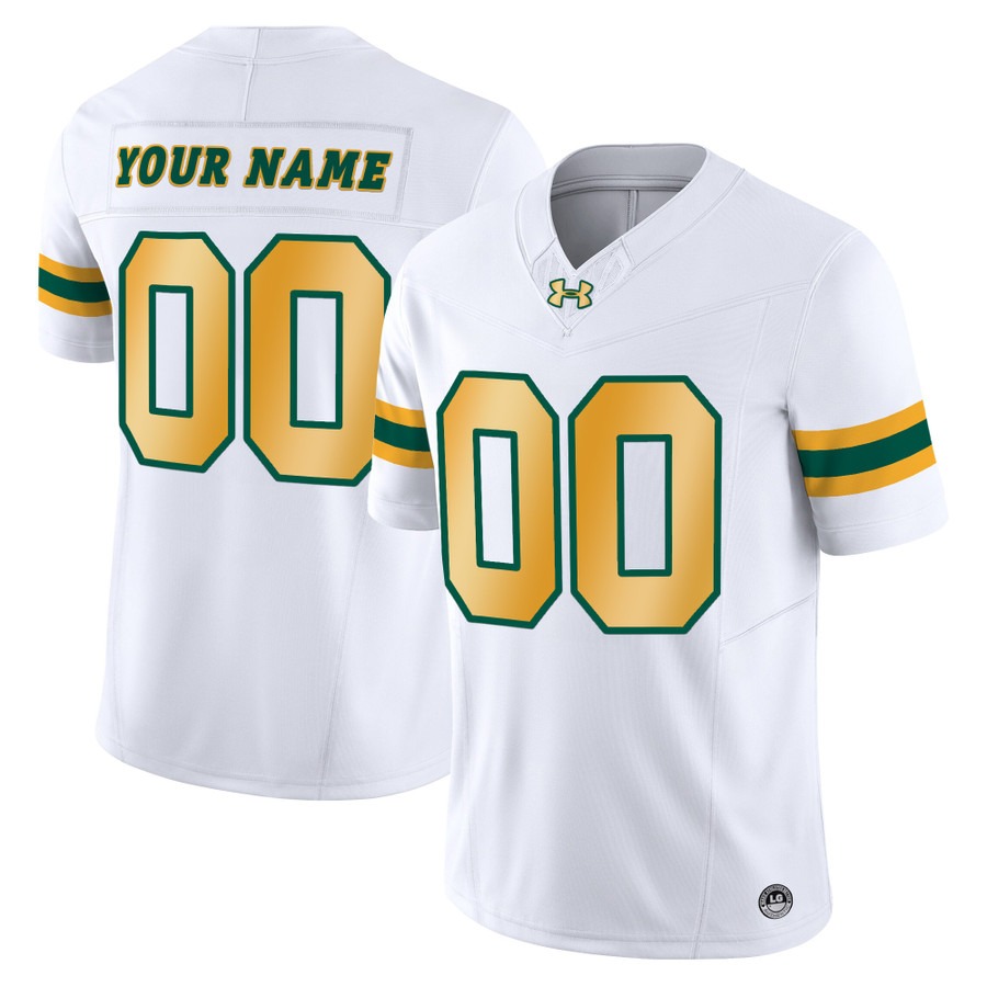 Men's NDSU Football Bison Custom White 2025 Vapor F.U.S.E. Limited Stitched Football Jersey