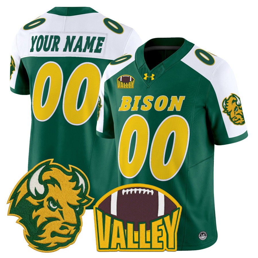 Men's North Dakota State Bison Custom Green Alternate 2025 Vapor F.U.S.E. Limited Stitched Football Jersey