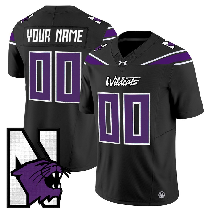 Men's Northwestern Wildcats Custom Black Honoring ’95 Vapor F.U.S.E. Limited Stitched Football Jersey