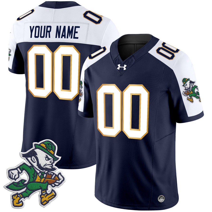 Men's Notre Dame Fighting Irish Custom 2025 'Gridiron Leprechaun Edition' Vapor F.U.S.E. Limited Stitched Football Jersey Navy Alternate