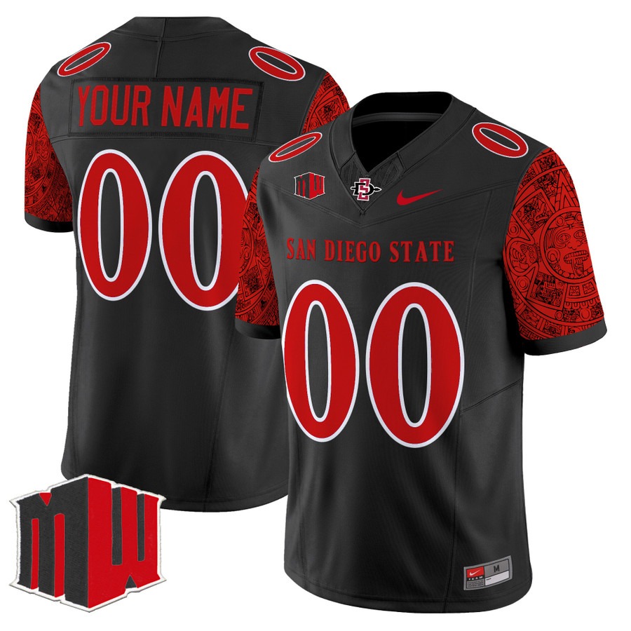 Men's San Diego State Aztecs Custom Black F.U.S.E. 2025 Vapor Limited Stitched Football Jersey