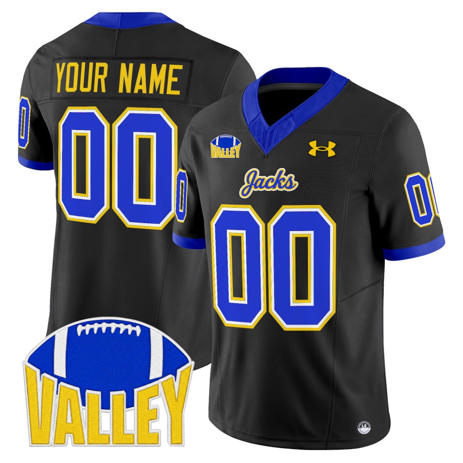 Men's South Dakota State Jackrabbits Custom Black 2025 Vapor F.U.S.E. Limited Stitched Football Jersey