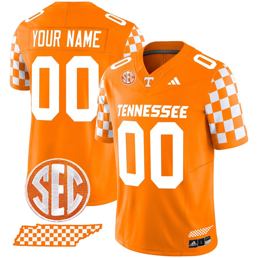 Men's Tennessee Volunteers Custom Orange 'Rebrand 2026' Checkerboard Vapor F.U.S.E. Limited Stitched Football Jersey