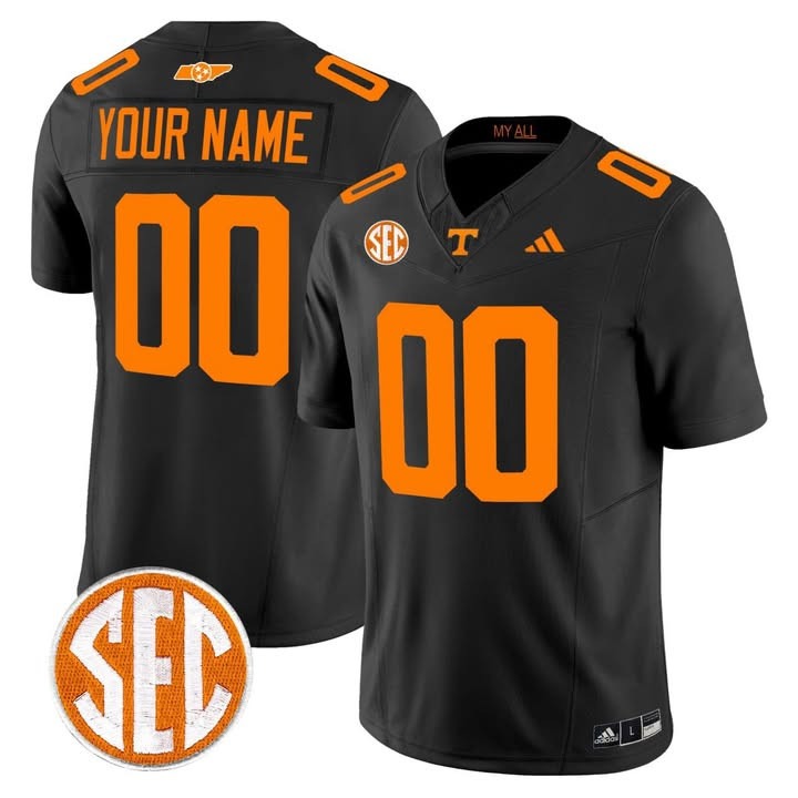 Men's Tennessee Volunteers Custom Black Vapor F.U.S.E. Limited Stitched Football Jerseys
