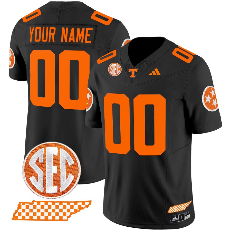 Men's Tennessee Volunteers Custom Black F.U.S.E. Vapor Limited Stitched Football Jersey