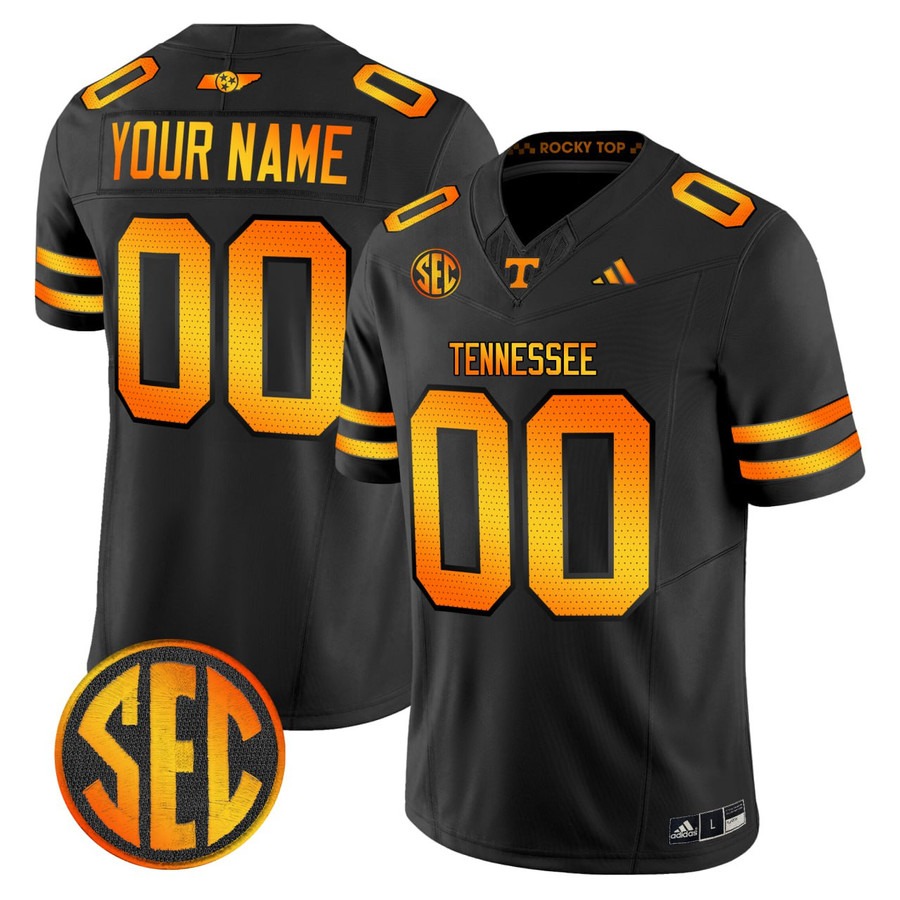 Men's Tennessee Volunteers Custom Black Vapor F.U.S.E. Limited Stitched Football Jersey