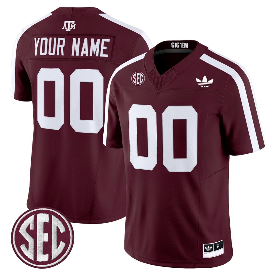 Men's Texas A&M Aggies Custom Maroon 2025 Vapor F.U.S.E. Limited V2 Stitched Football Jersey
