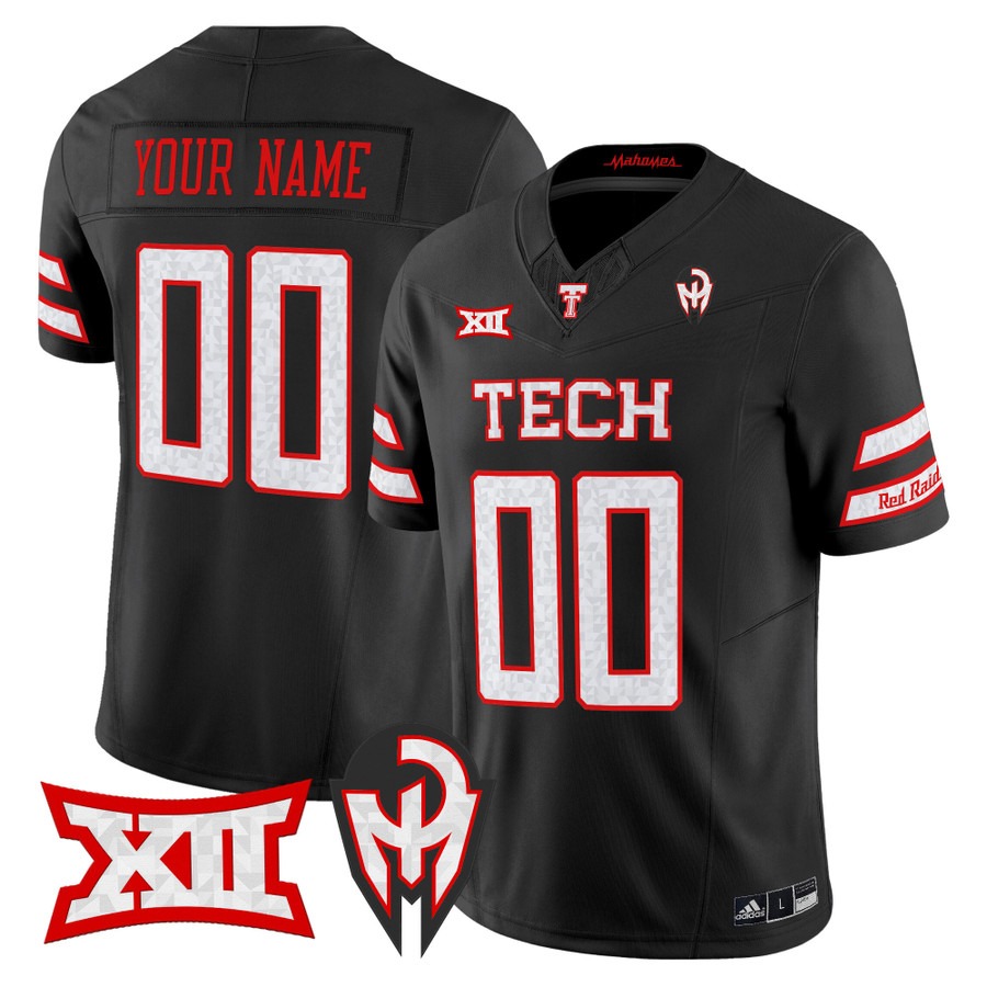Men's Texas Tech Red Raiders Custom Black Too Cold 2025 Vapor F.U.S.E. Limited Stitched Football Jersey - Mahomes Collection