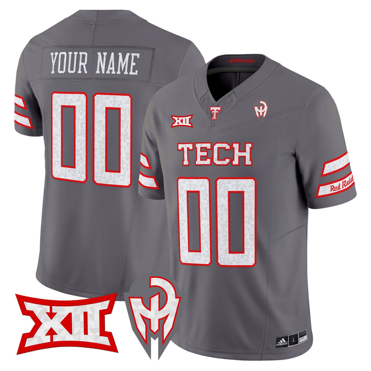 Men's Texas Tech Red Raiders Custom Grey Too Cold 2025 Vapor F.U.S.E. Limited Stitched Football Jersey - Mahomes Collection