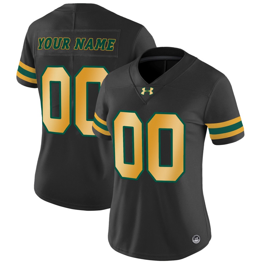 Women's NDSU Football Bison Custom Black 2025 Vapor Limited Stitched Football Jersey