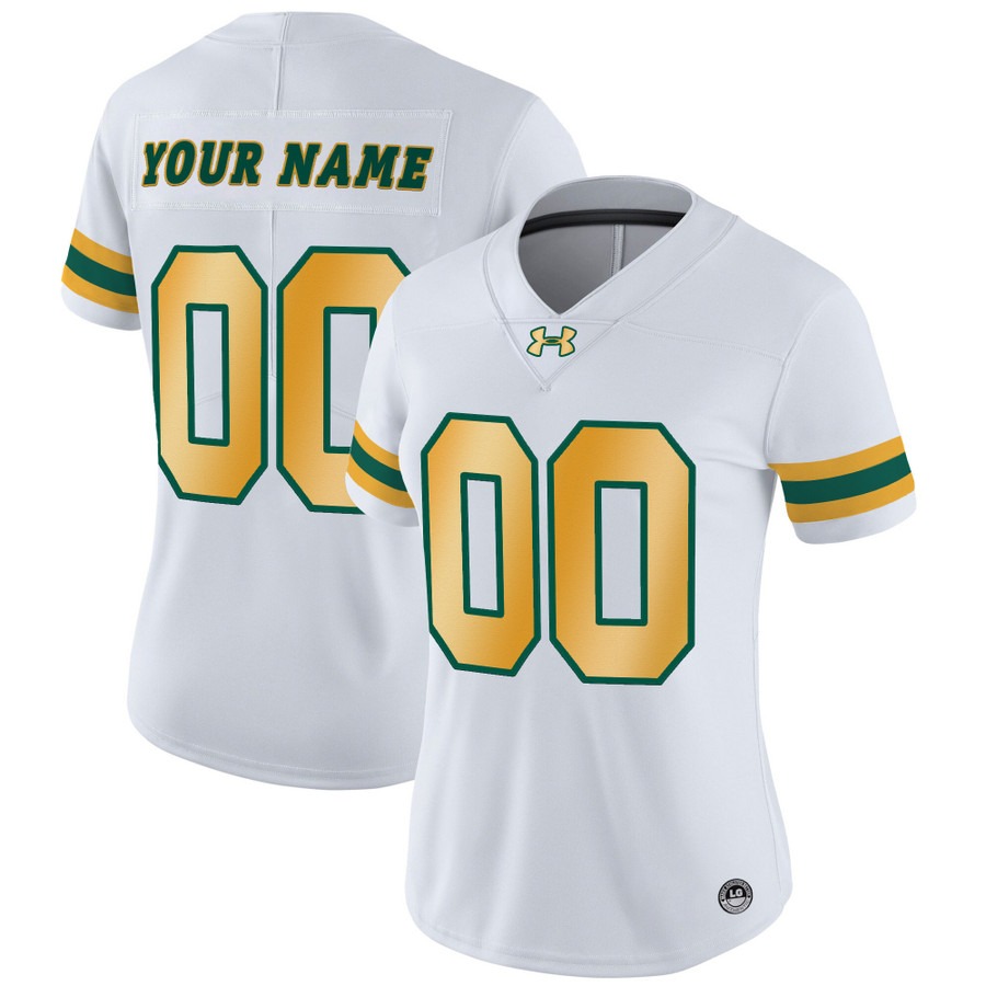 Women's NDSU Football Bison Custom White 2025 Vapor Limited Stitched Football Jersey
