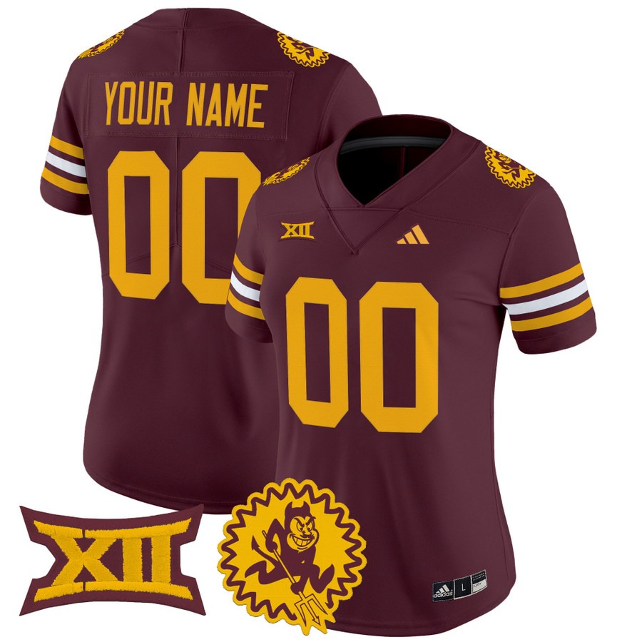 Women's Arizona State Sun Devils Custom Maroon 1975 Throwback Vapor Limited Stitched Football Jersey