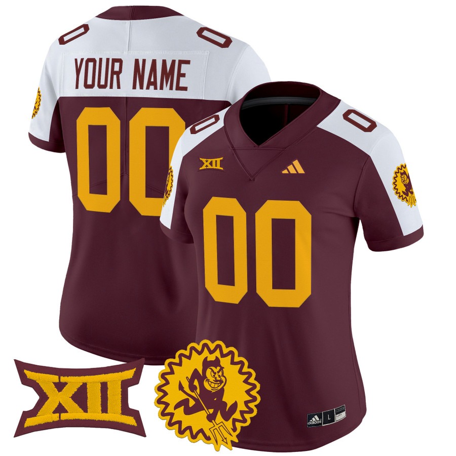 Women's Arizona State Sun Devils Custom Maroon Alternate 1975 Throwback Vapor Limited Stitched Football Jersey