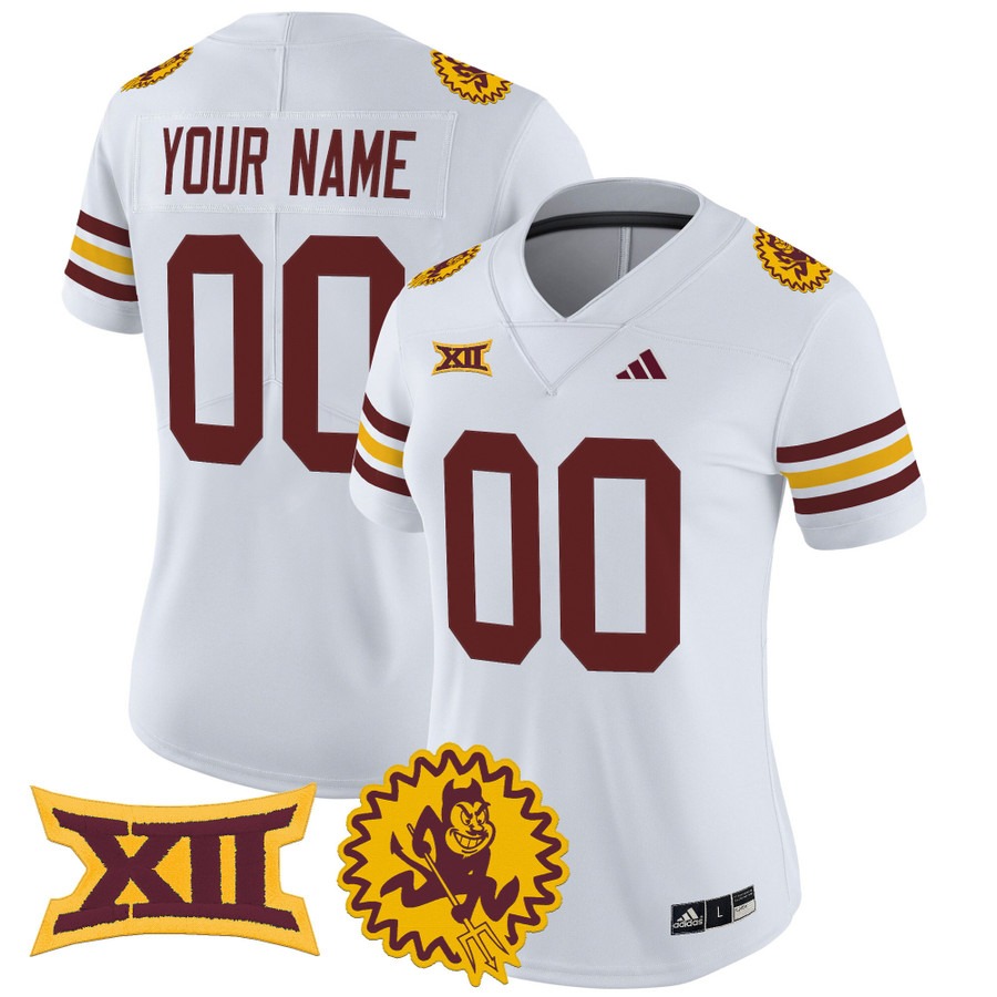 Women's Arizona State Sun Devils Custom White 1975 Throwback Vapor Limited Stitched Football Jersey
