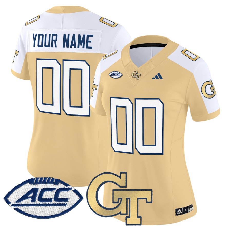 Women's Georgia Tech Yellow Jackets Custom Gold Alternate 2025 Vapor F.U.S.E. Limited Stitched Football Jersey