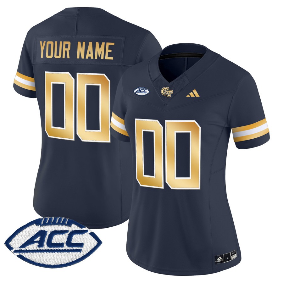 Women's Georgia Tech Yellow Jackets Custom Dark Grey 2025 Vapor F.U.S.E. Limited Stitched Football Jersey