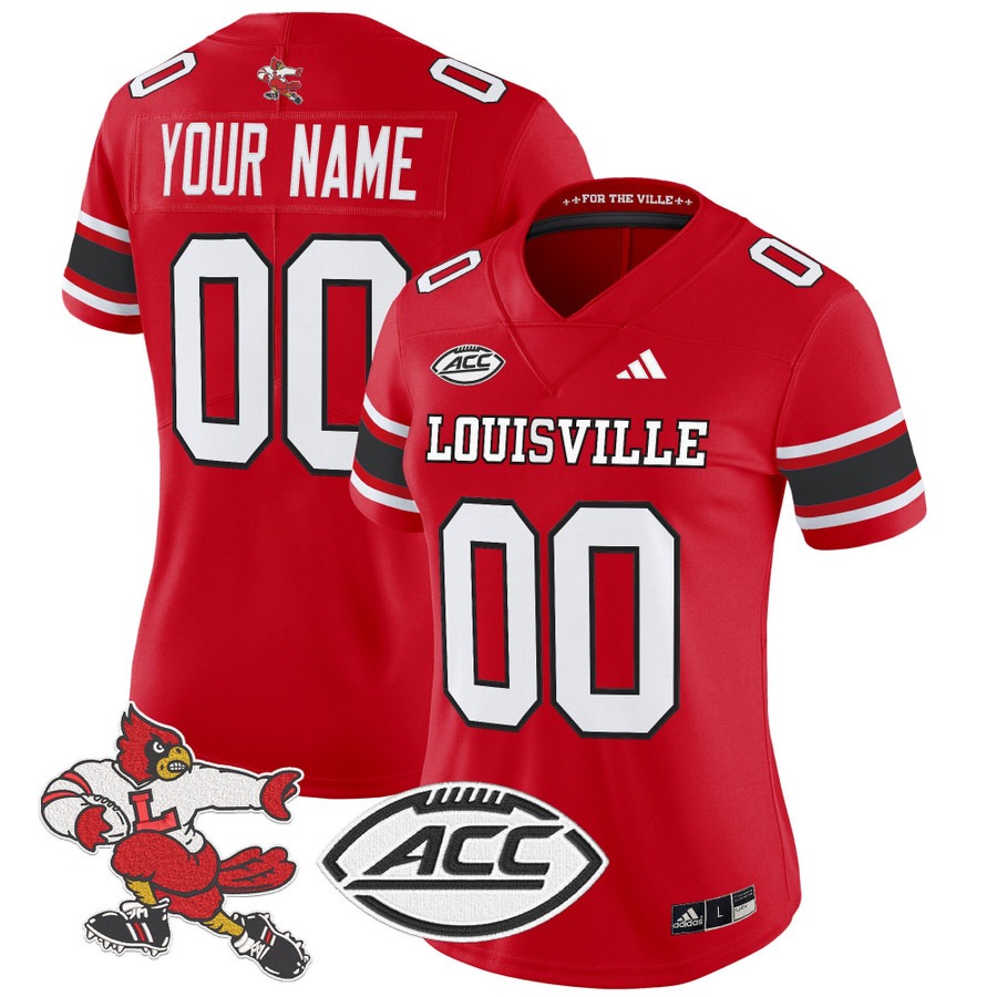Women's Louisville Cardinals 1980s Throwback Vapor Limited Custom Stitched Football Jersey - Red